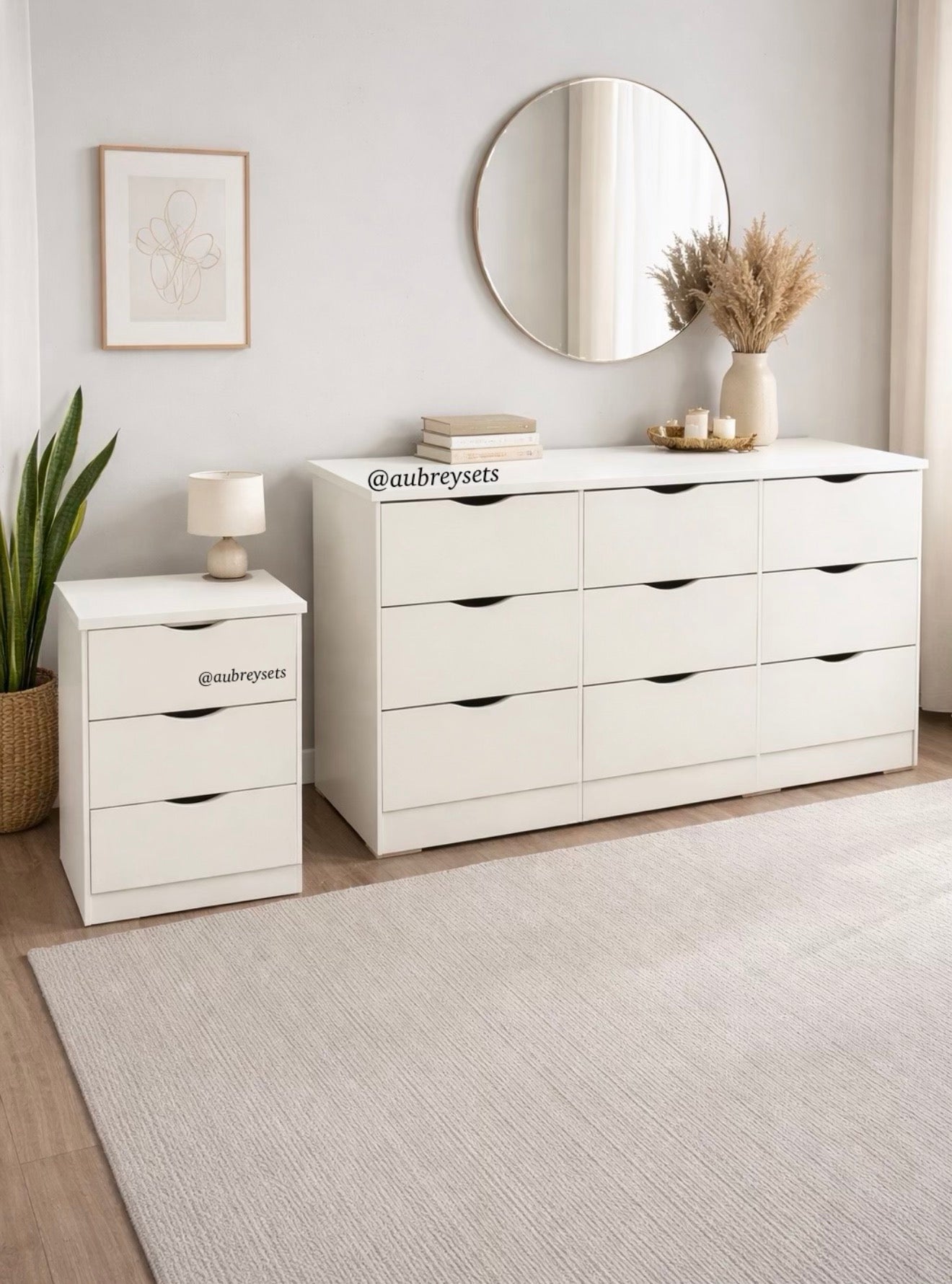 9 drawer jumbo dresser with matching nightstand – aubreysets