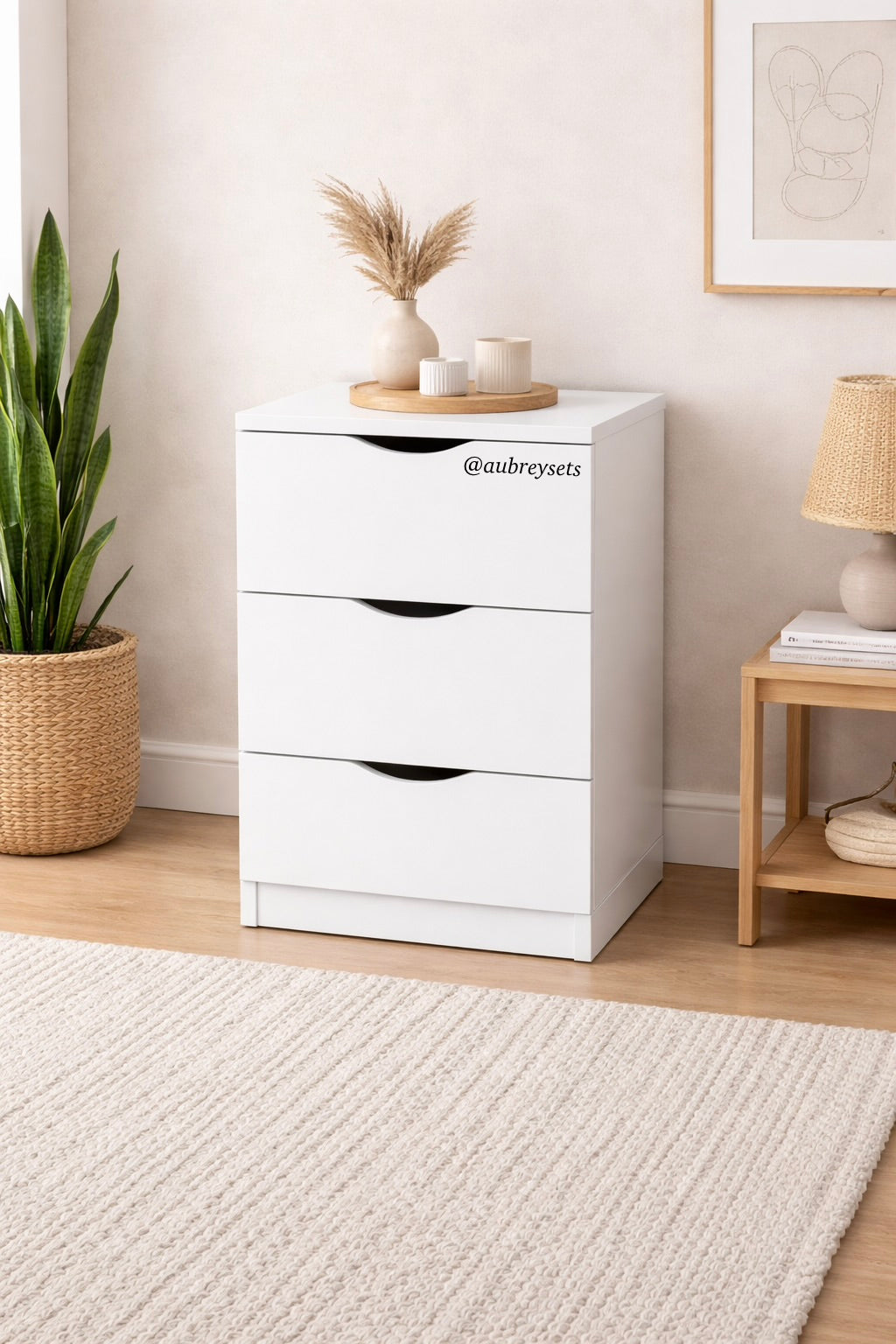 Aubrey’s 3 drawer nightstand cc