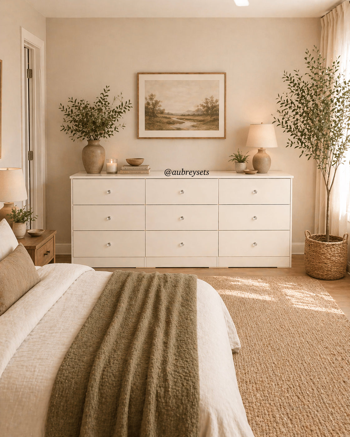 9 drawer dresser with crystal style knobs