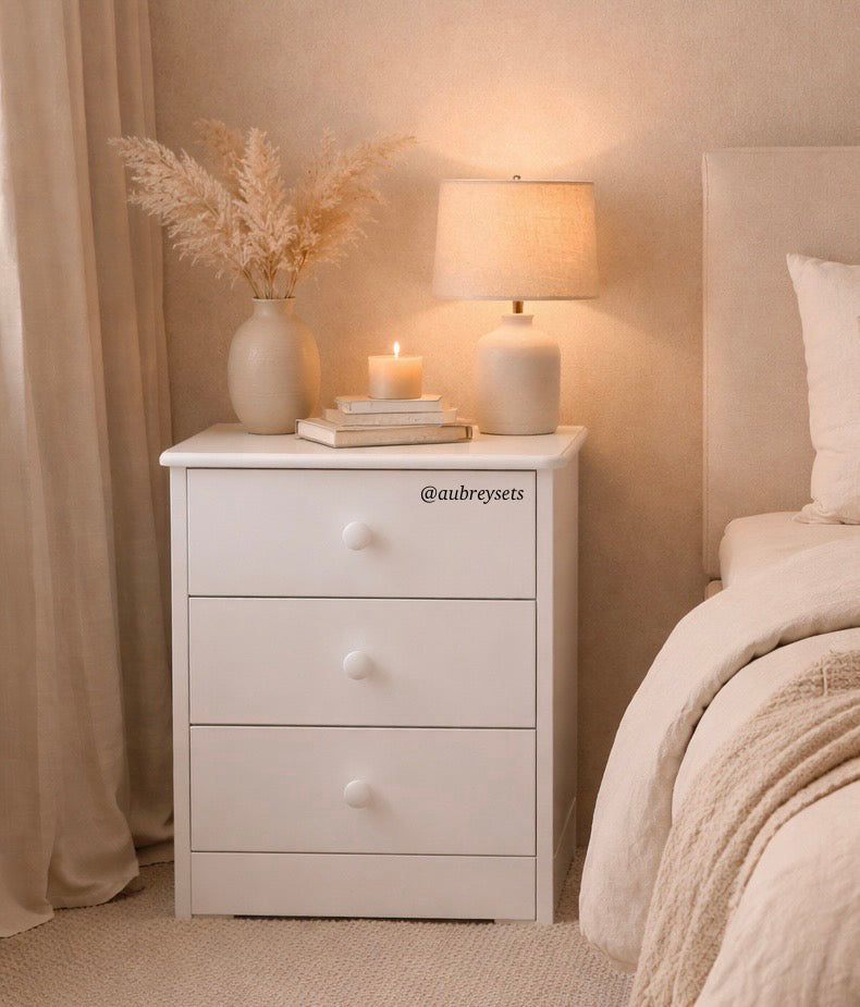 Aubrey’s 3 drawer nightstand