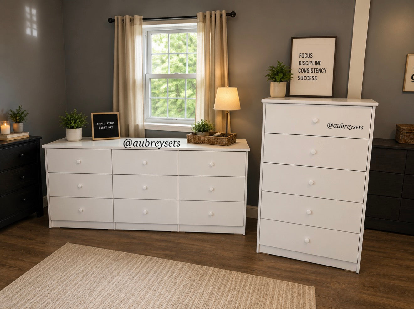 9 drawer dresser and 5 drawer chest
